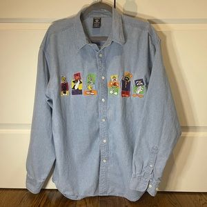 Vintage Warner Brothers denim button-down